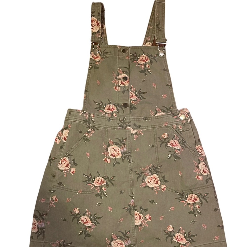 Divided by H&M Denim Floral Overall Dress size 12